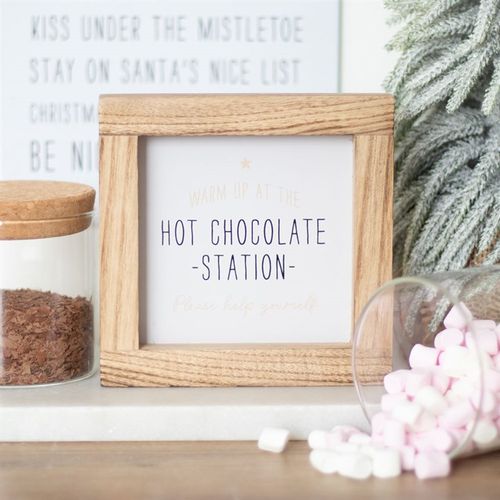Warm up your winter with the Hot Chocolate Station Wooden Sign, perfect for festive gatherings and sweet memories.
