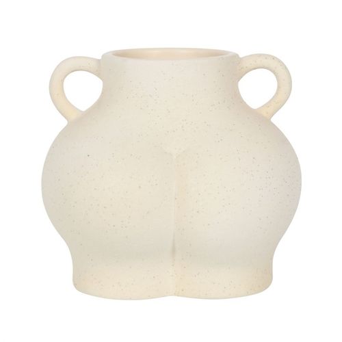 Quirky Cream Speckle Bum Plant Pot, perfect for trendy homes, made from dolomite with a speckled finish.
