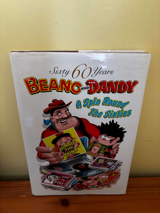 Book cover celebrating 60 years of Beano and Dandy with colorful illustrations on a white background.