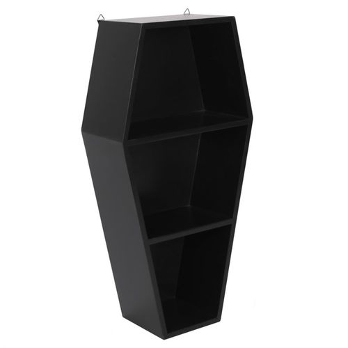 Coffin Shelving Display offers a unique design for showcasing ornaments and figurines in any room.