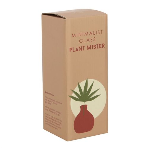 Stylish Pink Minimalist Glass Plant Mister, perfect for indoor gardens and home décor, measuring H19.5cm x W9cm.
