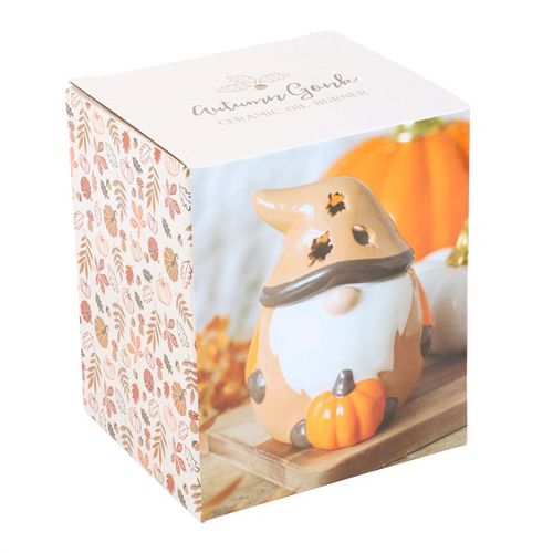 Delightful Autumn Gonk Oil Burner in warm orange and brown, perfect for seasonal decor and creating a cosy atmosphere.