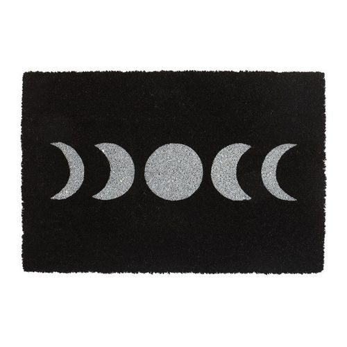 Black Moon Phase Doormat with a mystical moon phase design, perfect for adding charm to your entrance.