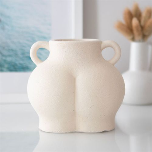 Cream Speckle Bum Plant Pot designed for quirky homes, featuring a fun bum shape and textured finish.